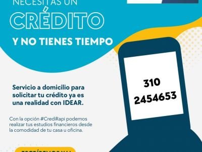 Servicio a domicilio para solicitar créditos ya es una realidad con IDEAR